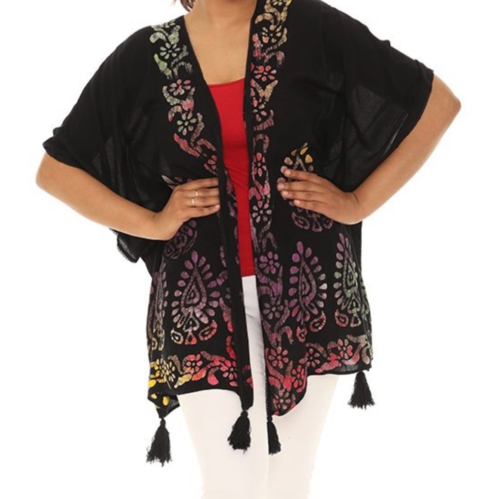Black half sleeve open cardigan
